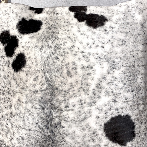 New Handmade Real Cowhide Leather Pillow Cover Black & White Hair On - Picture 3 of 4